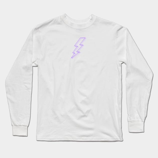 Purple Lightning Design Long Sleeve T-Shirt by Lauren Cude